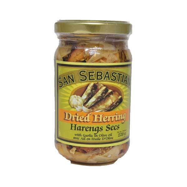 San Sebastian Dried Herring w/Garlic in Olive Oil 220g