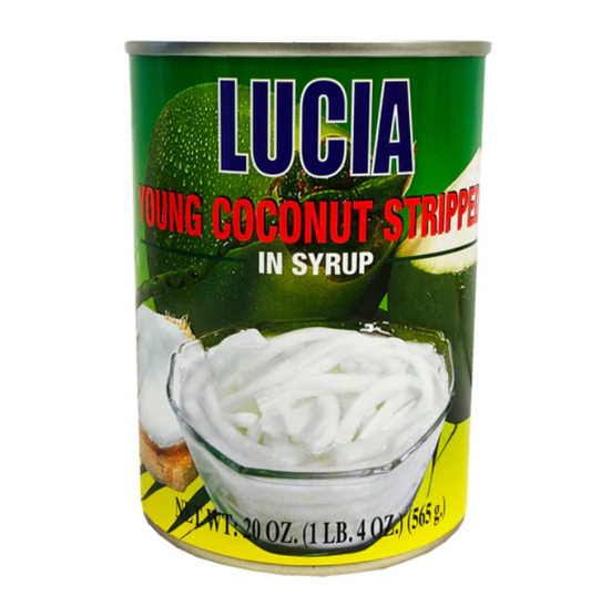 Lucia Young Coconut Strip in Syrup 20 oz