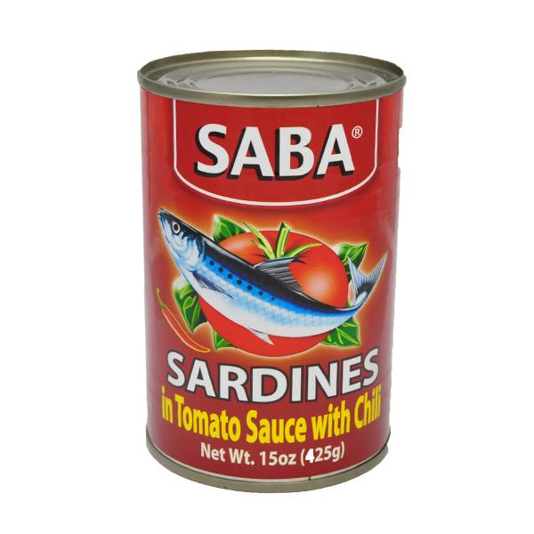 Saba Sardines in Tomato Sauce w/ Chili Red 15oz