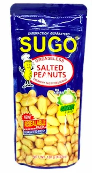 Sugo Greaseless Salted Peanuts Garlic Flavor 100g